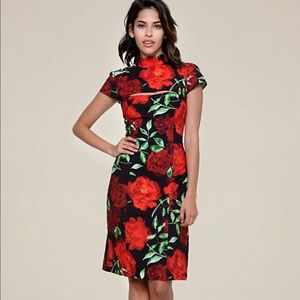 Keyhole Mock NK Print Dress